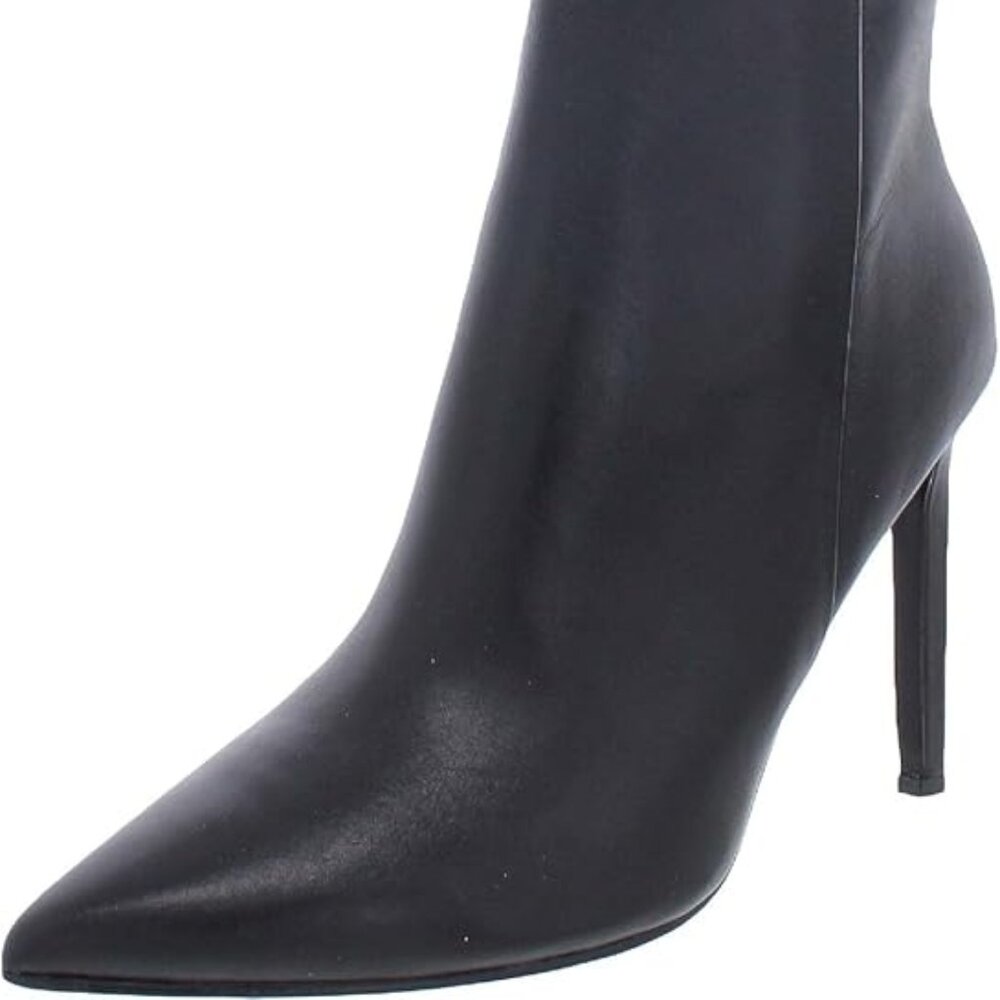 Nine West Womens Tennon Black Leather Ankle Boots Shoes 8 Medium (B,M) BHFO 7357